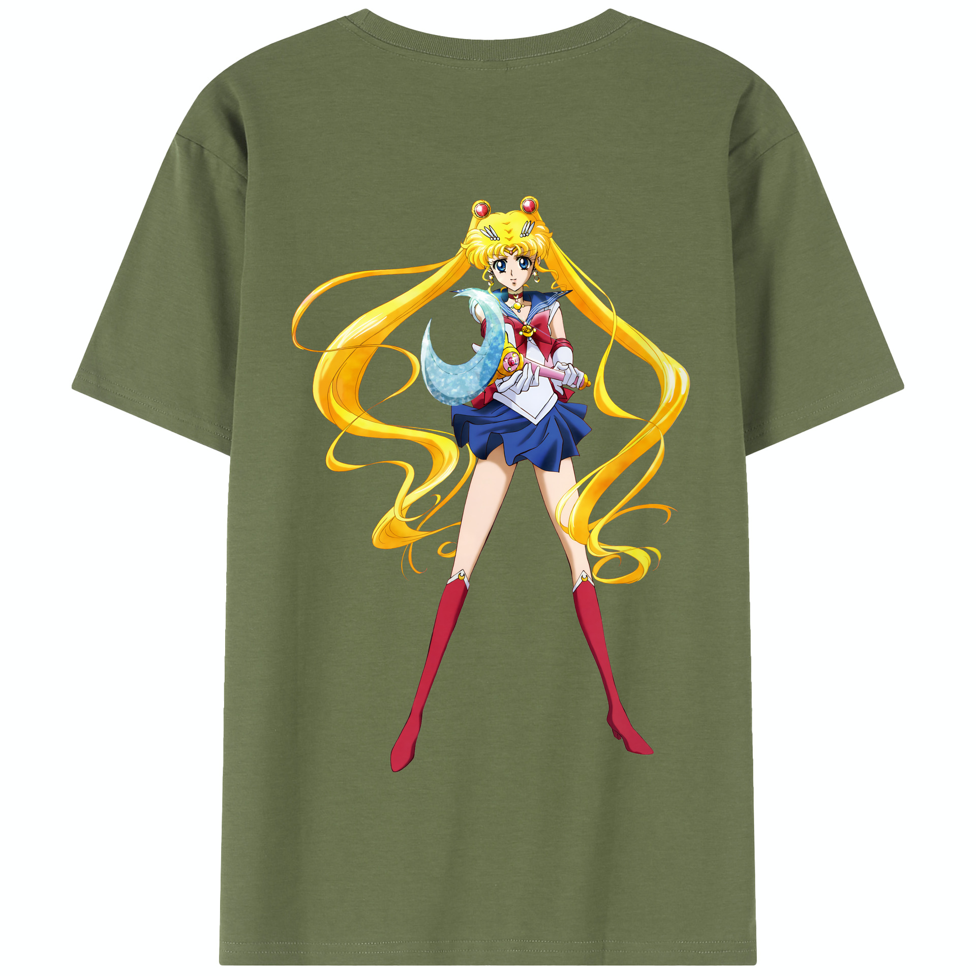 （画像用） 美少女戦士セーラームーン 月野 うさぎ つきの うさぎ Sailor Moon Tsukino Usagi 綿100％半袖Tシャツ（背面プリント）